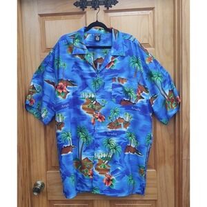Walnut Creek WC Holiday Our Happy Journey Short Sleeve Button Shirt Size 4X
